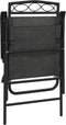 vidaXL - Tuinstoelen - 2 - st - inklapbaar - staal - en - textileen - gemêleerd - grijs