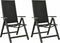 vidaXL - Tuinstoelen - 2 - st - inklapbaar - textileen - aluminium - zwart