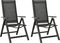 vidaXL - Tuinstoelen - 2 - st - inklapbaar - textileen - aluminium - zwart