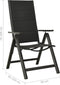 vidaXL - Tuinstoelen - 2 - st - inklapbaar - textileen - aluminium - zwart