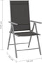 vidaXL - Tuinstoelen - 2 - st - inklapbaar - textileen - zwart