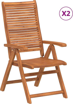 vidaXL - Tuinstoelen - 2 - st - inklapbaar - verstelbaar - massief - acaciahout