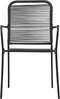 vidaXL - Tuinstoelen - 2 - st - katoenen - touw - en - staal - zwart