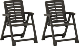 vidaXL - Tuinstoelen - 2 - st - kunststof - antraciet