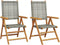 vidaXL - Tuinstoelen - 2 - st - massief - acaciahout - en - poly - rattan - grijs