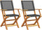 vidaXL - Tuinstoelen - 2 - st - massief - acaciahout - en - poly - rattan - zwart