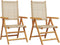 vidaXL - Tuinstoelen - 2 - st - massief - acaciahout - en - poly - rattan - beige