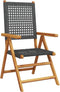 vidaXL - Tuinstoelen - 2 - st - massief - acaciahout - en - poly - rattan - zwart