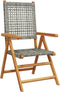 vidaXL - Tuinstoelen - 2 - st - massief - acaciahout - en - poly - rattan - grijs