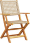 vidaXL - Tuinstoelen - 2 - st - massief - acaciahout - en - poly - rattan - beige