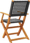 vidaXL - Tuinstoelen - 2 - st - massief - acaciahout - en - poly - rattan - zwart