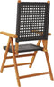 vidaXL - Tuinstoelen - 2 - st - massief - acaciahout - en - poly - rattan - zwart