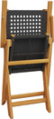 vidaXL - Tuinstoelen - 2 - st - massief - acaciahout - en - poly - rattan - zwart