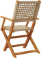 vidaXL - Tuinstoelen - 2 - st - massief - acaciahout - en - poly - rattan - beige