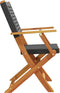 vidaXL - Tuinstoelen - 2 - st - massief - acaciahout - en - poly - rattan - zwart