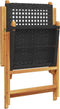 vidaXL - Tuinstoelen - 2 - st - massief - acaciahout - en - poly - rattan - zwart