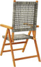 vidaXL - Tuinstoelen - 2 - st - massief - acaciahout - en - poly - rattan - grijs