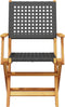 vidaXL - Tuinstoelen - 2 - st - massief - acaciahout - en - poly - rattan - zwart
