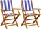 vidaXL - Tuinstoelen - 2 - st - massief - acaciahout - en - stof - blauw - en - wit