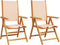 vidaXL - Tuinstoelen - 2 - st - massief - acaciahout - en - stof - beige