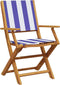 vidaXL - Tuinstoelen - 2 - st - massief - acaciahout - en - stof - blauw - en - wit