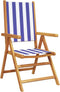 vidaXL - Tuinstoelen - 2 - st - massief - acaciahout - en - stof - blauw - en - wit