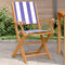 vidaXL - Tuinstoelen - 2 - st - massief - acaciahout - en - stof - blauw - en - wit