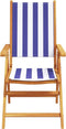 vidaXL - Tuinstoelen - 2 - st - massief - acaciahout - en - stof - blauw - en - wit