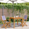 vidaXL - Tuinstoelen - 2 - st - massief - acaciahout - en - stof - blauw - en - wit