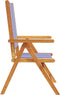 vidaXL - Tuinstoelen - 2 - st - massief - acaciahout - en - stof - blauw - en - wit