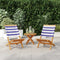 vidaXL - Tuinstoelen - 2 - st - massief - acaciahout - en - stof - blauw - en - wit