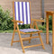 vidaXL - Tuinstoelen - 2 - st - massief - acaciahout - en - stof - blauw - en - wit