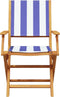 vidaXL - Tuinstoelen - 2 - st - massief - acaciahout - en - stof - blauw - en - wit