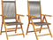vidaXL - Tuinstoelen - 2 - st - massief - acaciahout - en - polypropeen - grijs