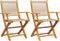 vidaXL - Tuinstoelen - 2 - st - massief - acaciahout - en - polypropeen - beige