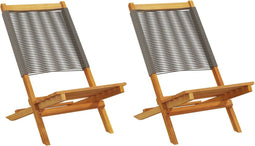 vidaXL - Tuinstoelen - 2 - st - massief - acaciahout - en - polypropeen - grijs