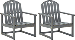 vidaXL - Tuinstoelen - 2 - st - massief - acaciahout - grijs