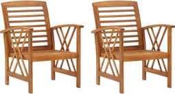 vidaXL - Tuinstoelen - 2 - st - massief - acaciahout