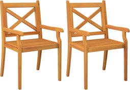 vidaXL - Tuinstoelen - 2 - st - massief - acaciahout