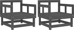vidaXL - Tuinstoelen - 2 - st - massief - grenenhout - grijs