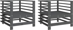 vidaXL - Tuinstoelen - 2 - st - massief - grenenhout - grijs