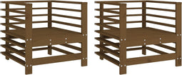 vidaXL - Tuinstoelen - 2 - st - massief - grenenhout - honingbruin