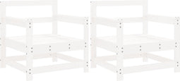 vidaXL - Tuinstoelen - 2 - st - massief - grenenhout - wit