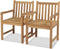 vidaXL - Tuinstoelen - 2 - st - massief - teakhout