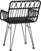 vidaXL - Tuinstoelen - 2 - st - met - armleuning - 56x64x80 - cm - PE-rattan - zwart