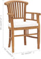 vidaXL - Tuinstoelen - 2 - st - met - crèmewitte - kussens - massief - teakhout