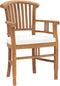 vidaXL - Tuinstoelen - 2 - st - met - crèmewitte - kussens - massief - teakhout