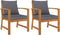 vidaXL - Tuinstoelen - 2 - st - met - donkergrijs - kussen - massief - acaciahout