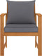 vidaXL - Tuinstoelen - 2 - st - met - donkergrijs - kussen - massief - acaciahout