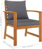 vidaXL - Tuinstoelen - 2 - st - met - donkergrijs - kussen - massief - acaciahout
